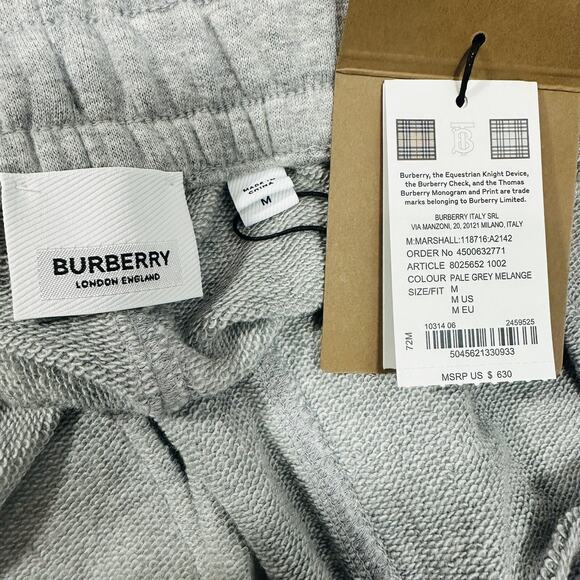 Burberry Interlocking TB Logo Men Size M Gray Track Jogger Sweatpants NWT $630 - Picture 10 of 10
